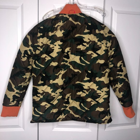 New Robert Graham Reversible Puffer Jacket Orange and Camo - Picture 5 of 14